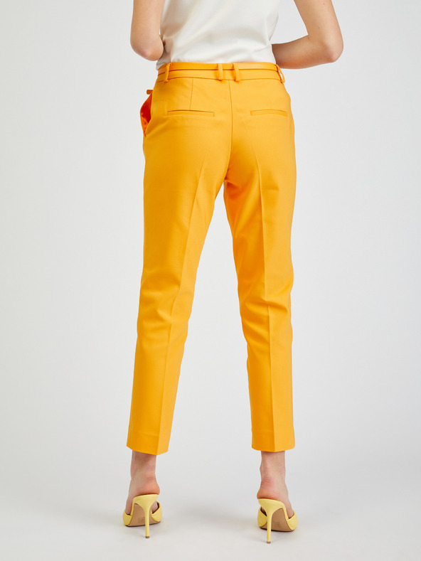 Orsay Orangefarbene Damen-Cropped-Hose mit Gürtel ORSAY