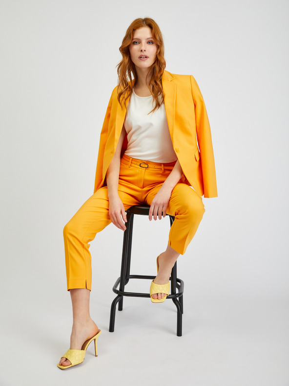 Orsay Orangefarbene Damen-Cropped-Hose mit Gürtel ORSAY