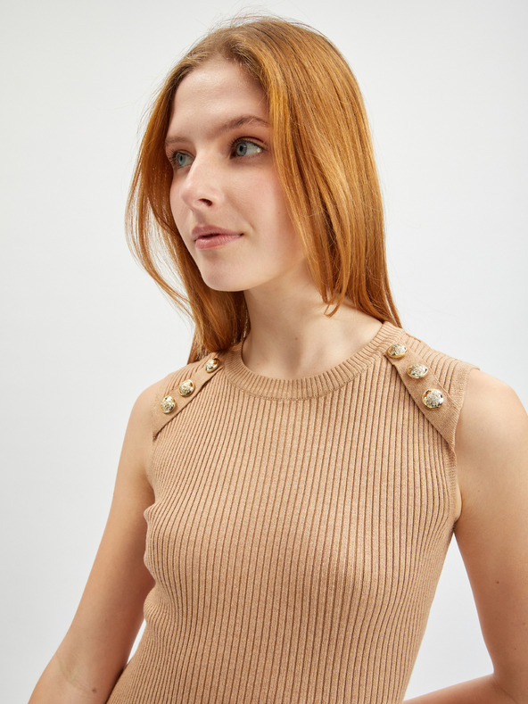 Orsay Hellbraunes Damen-Pullover-Kleid ORSAY