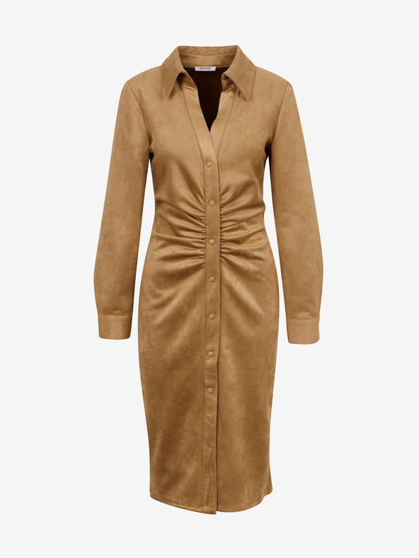 Orsay Braunes Etuikleid für Damen Wildleder ORSAY