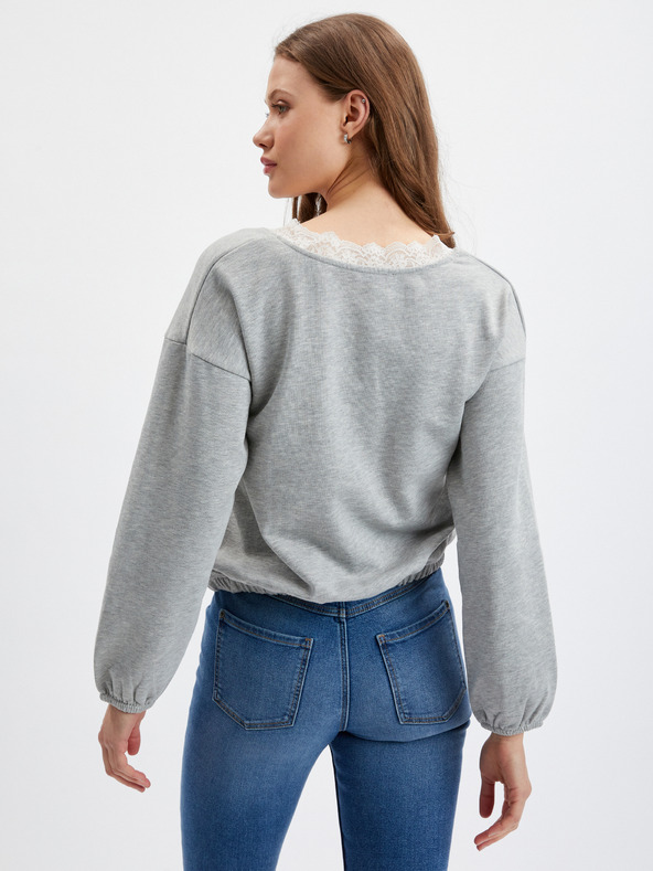 Orsay Hellgraues meliertes Damen-Sweatshirt ORSAY
