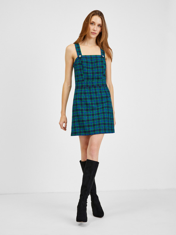 Orsay Dunkelblau kariertes Kleid für Damen ORSAY
