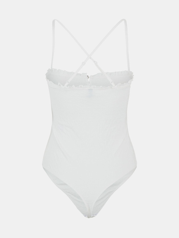 Pieces Weißer Damen-Bodysuit Pieces Leaf