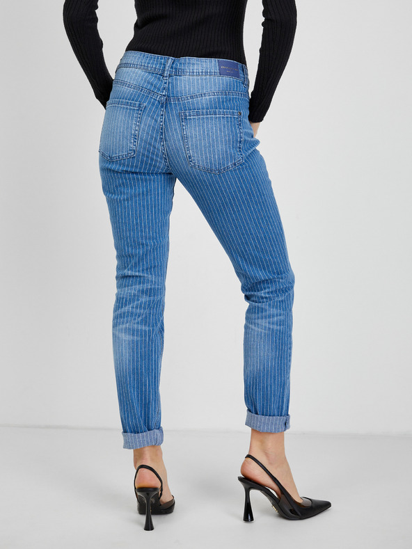 Orsay Blaue gestreifte Slim Fit Jeans für Damen ORSAY