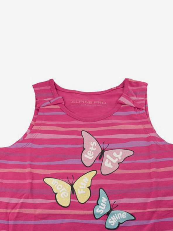 ALPINE PRO Dunkelrosa gemustertes Tank-Top für Mädchen ALPINE PRO Holso