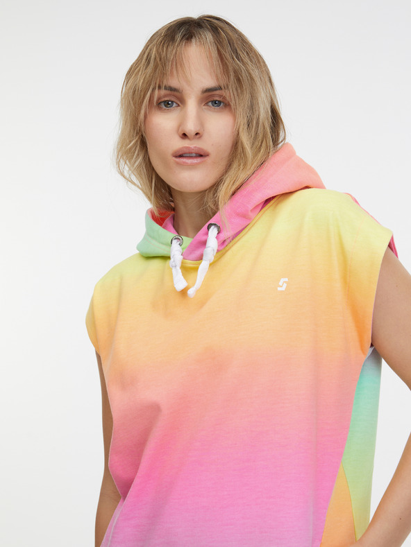 Sam 73 Gelbes und rosa Damen-Kurzarm-Sweatshirt SAM 73 Mabel