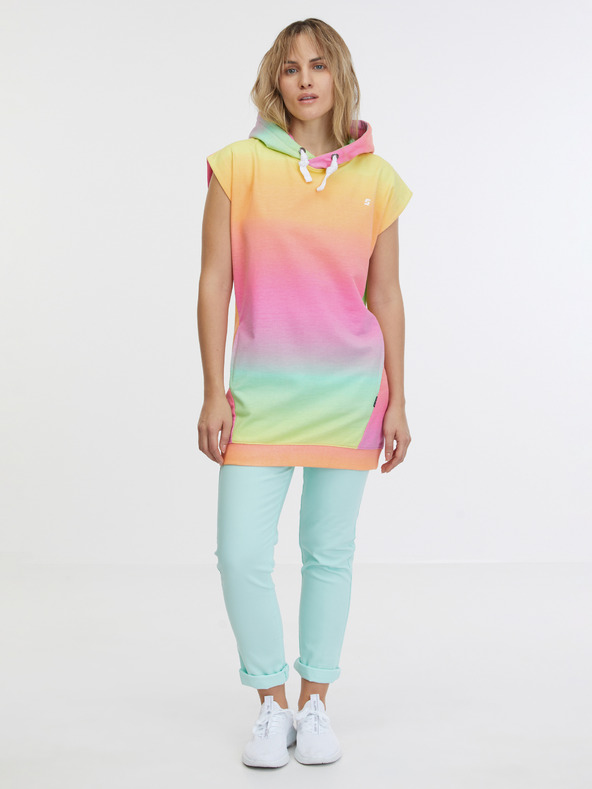 Sam 73 Gelbes und rosa Damen-Kurzarm-Sweatshirt SAM 73 Mabel