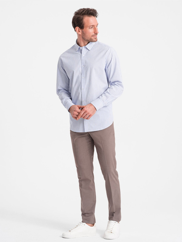Ombre Clothing Hellblau Herren gestreiftes Hemd Ombre Kleidung