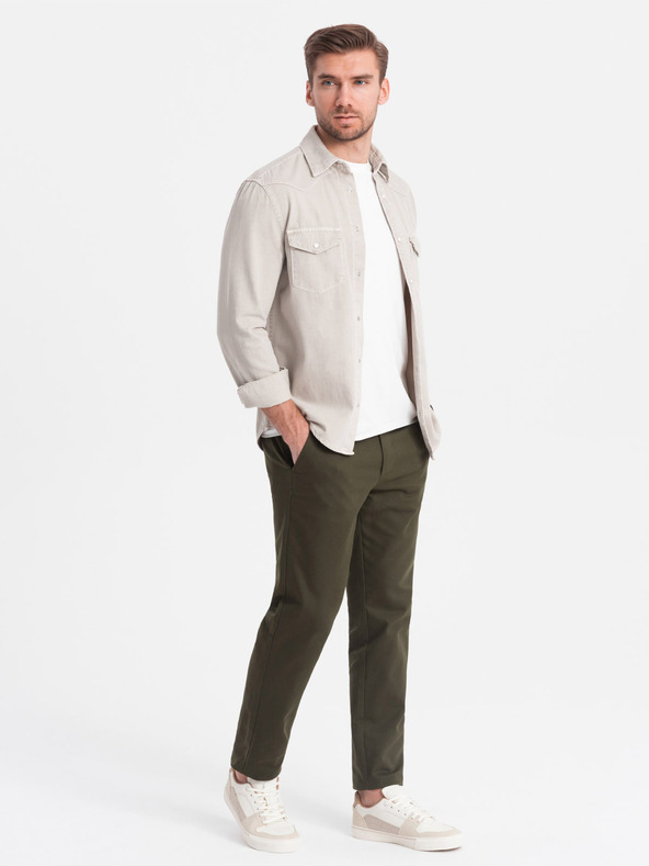 Ombre Clothing Dunkelgrün Herren Chino Hose Ombre Kleidung
