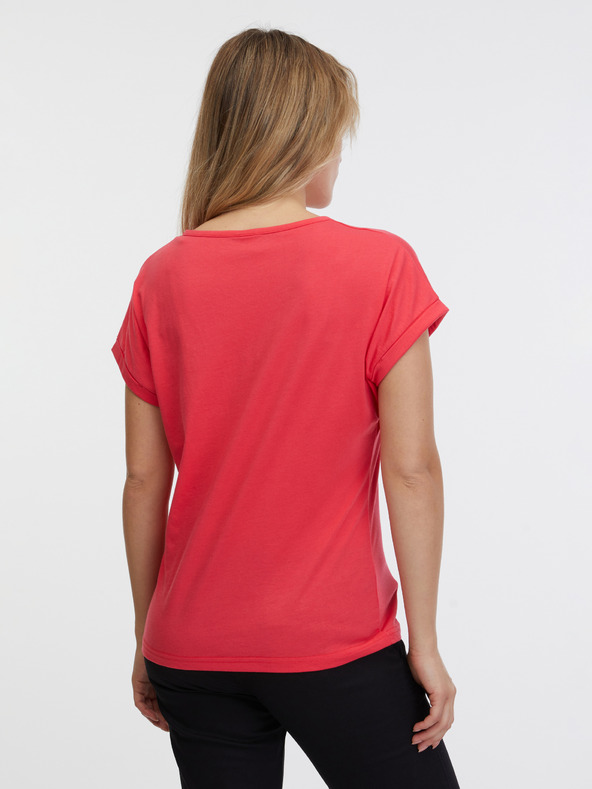 Sam 73 Korallfarbenes Damen-T-Shirt SAM 73 Cristina