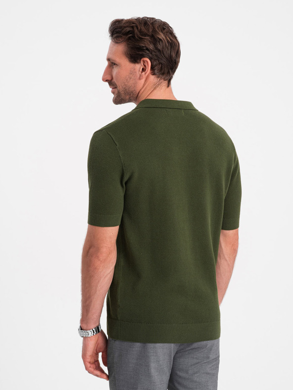 Ombre Clothing Grünes Herren-Poloshirt Ombre Clothing
