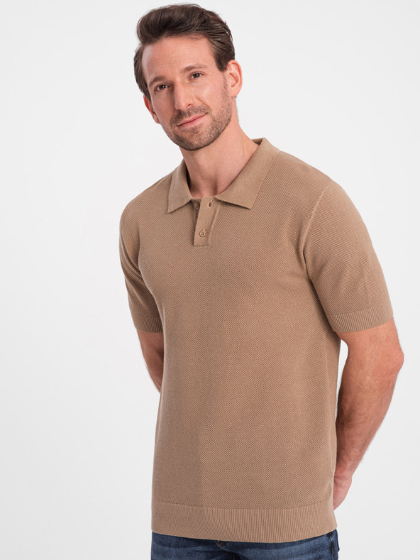 Ombre Clothing Hellbraunes Herren-Poloshirt Ombre Kleidung
