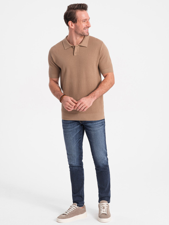 Ombre Clothing Hellbraunes Herren-Poloshirt Ombre Kleidung