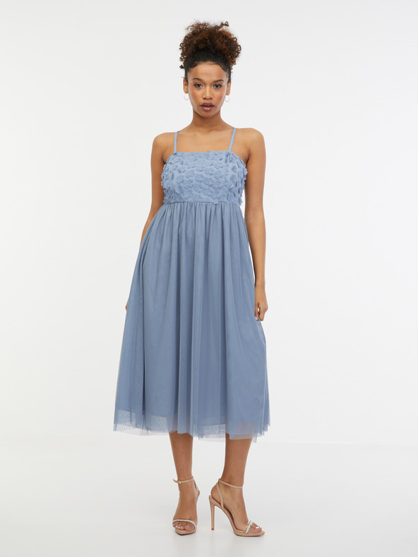Orsay Hellblaues Damen-Midikleid ORSAY