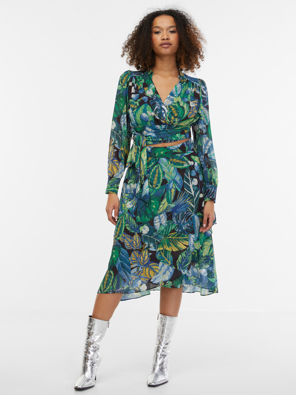 Orsay Schwarz-grün gemusterter Damenrock ORSAY