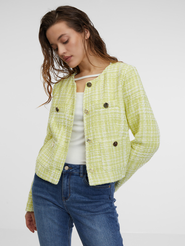 Orsay Hellgrüne Tweed-Damenjacke ORSAY