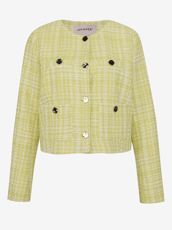 Orsay Hellgrüne Tweed-Damenjacke ORSAY