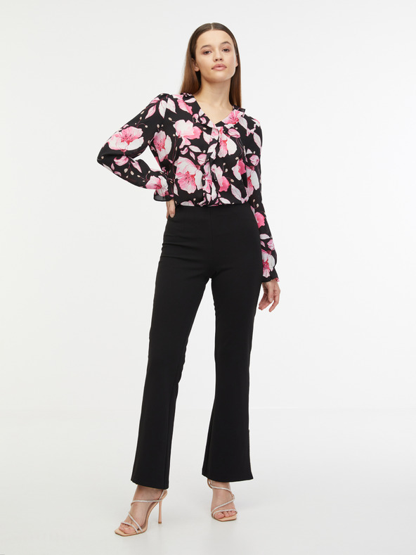 Orsay Rosa-schwarz geblümte Damenbluse ORSAY