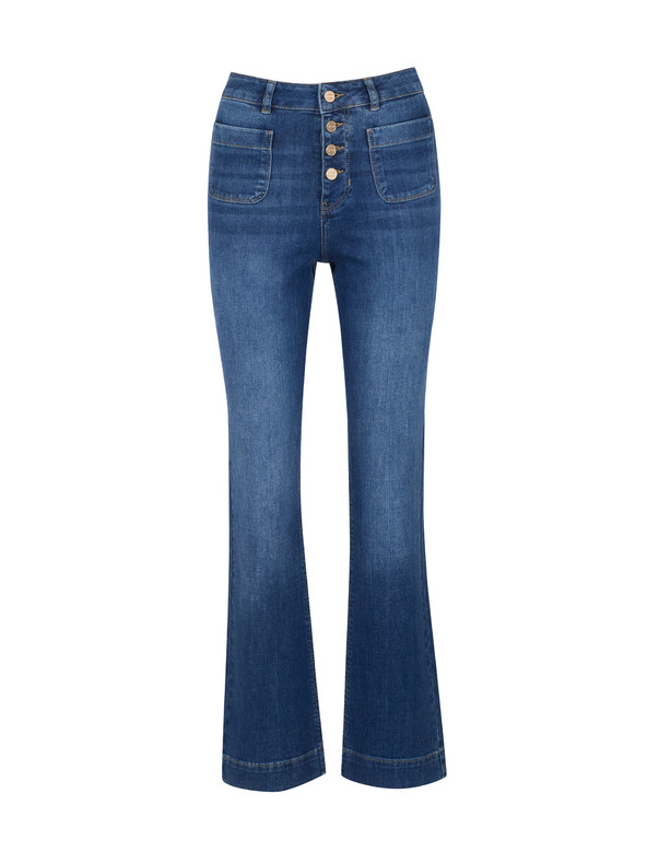 Orsay Dunkelblaue Damen-Bootcut-Jeans ORSAY