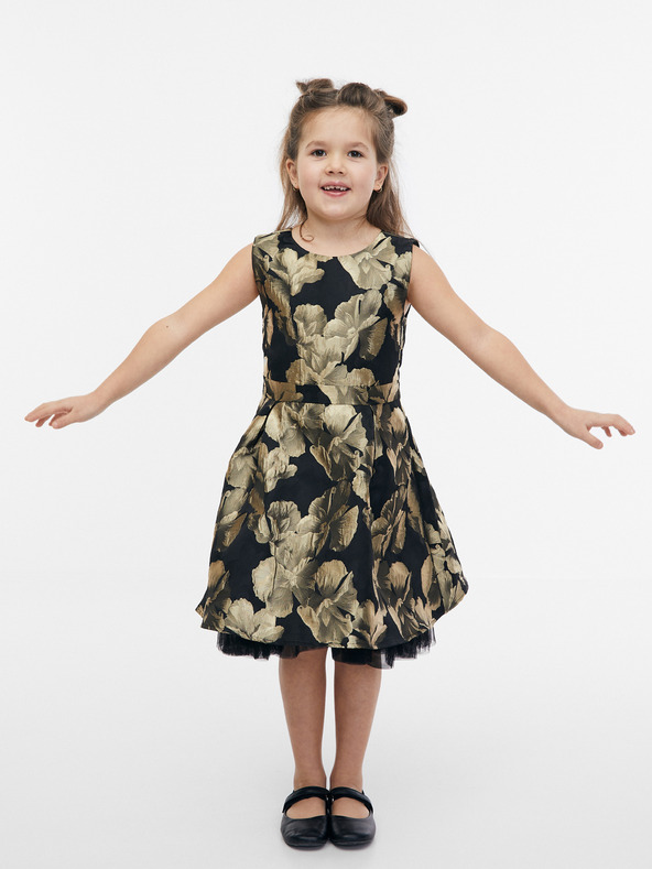 Orsay Geblümtes Kleid für Mädchen in Gold und Schwarz ORSAY