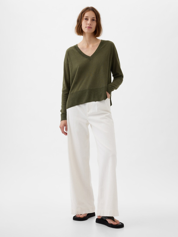 GAP Leinenpullover mit Schlitzen GAP