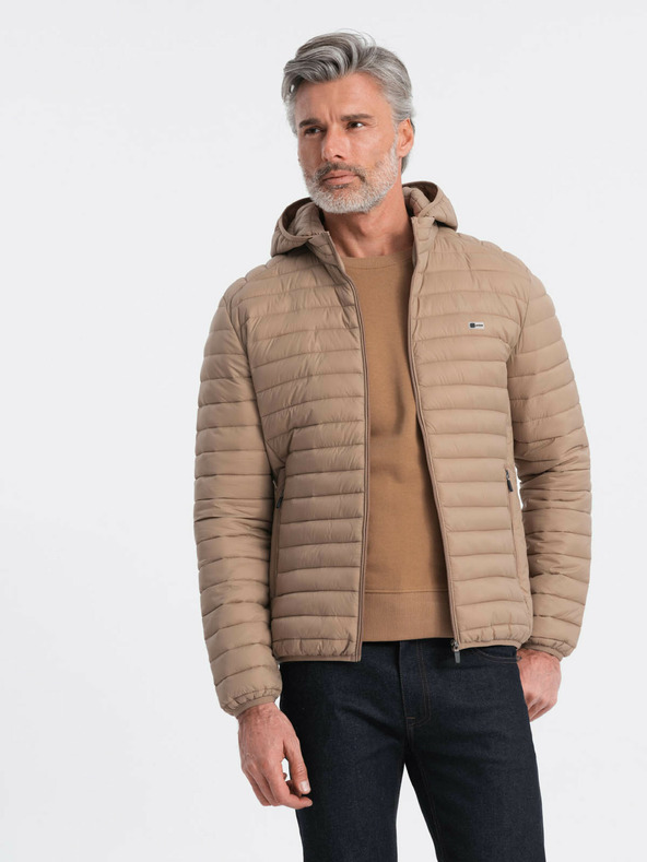 Ombre Clothing Beige Herren Steppjacke Ombre Clothing