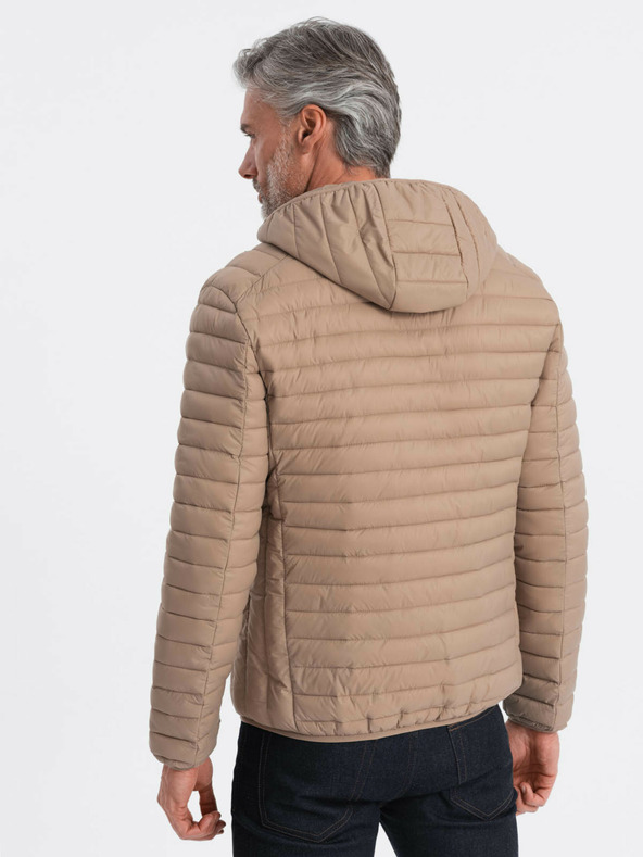 Ombre Clothing Beige Herren Steppjacke Ombre Clothing