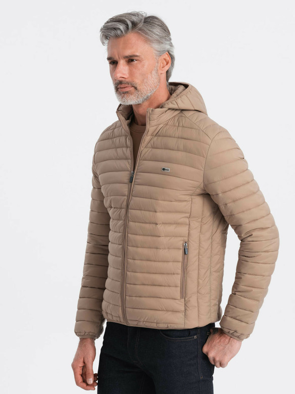 Ombre Clothing Beige Herren Steppjacke Ombre Clothing