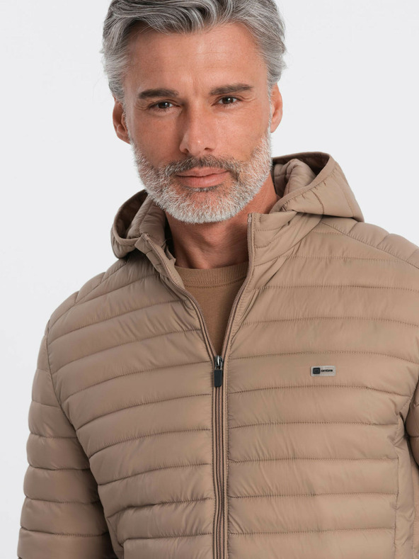 Ombre Clothing Beige Herren Steppjacke Ombre Clothing