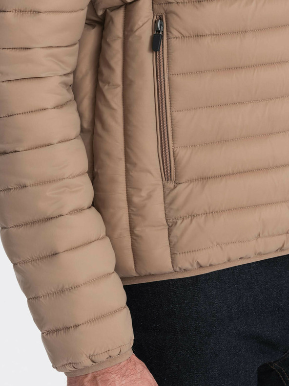 Ombre Clothing Beige Herren Steppjacke Ombre Clothing