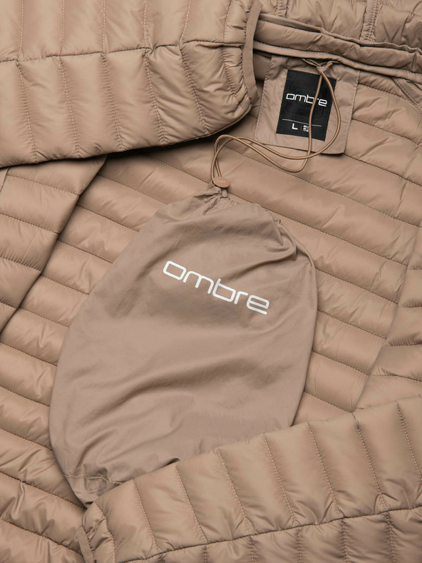 Ombre Clothing Beige Herren Steppjacke Ombre Clothing