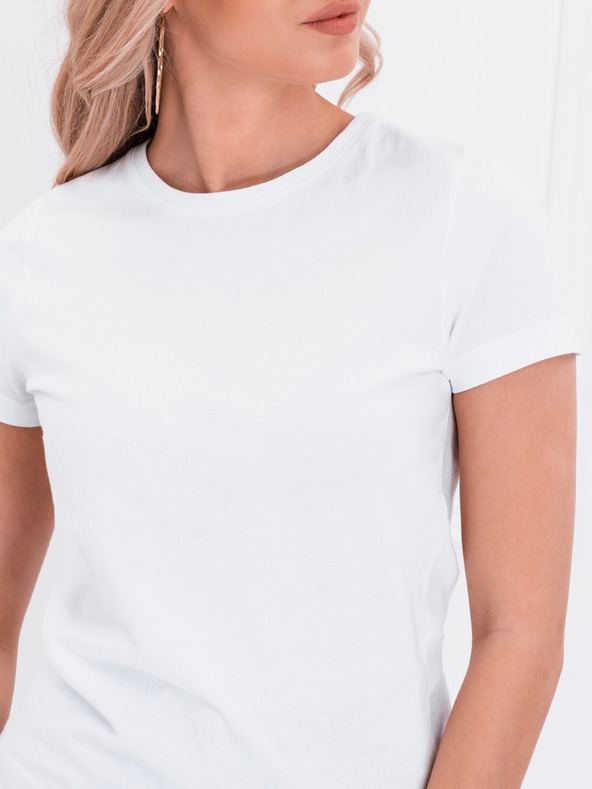 Edoti Weißes Damen Basic-T-Shirt Edoti