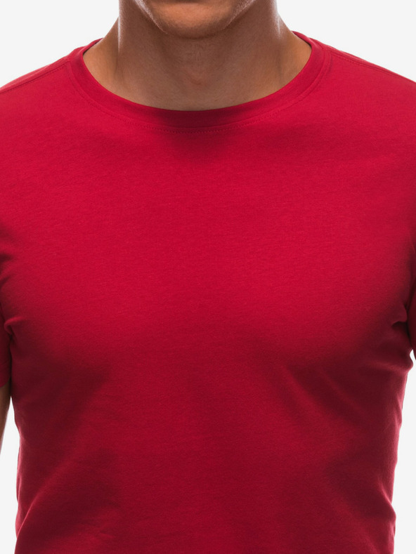 Edoti Rotes Herren Basic-T-Shirt Edoti