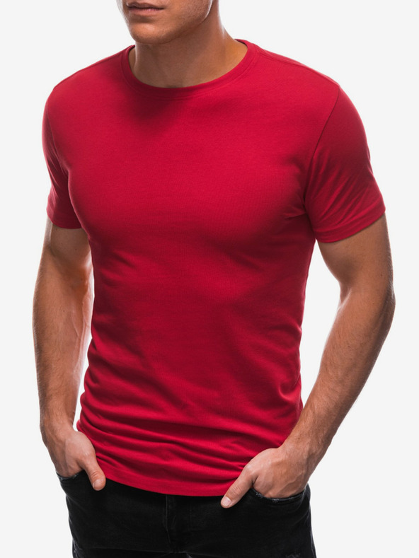 Edoti Rotes Herren Basic-T-Shirt Edoti