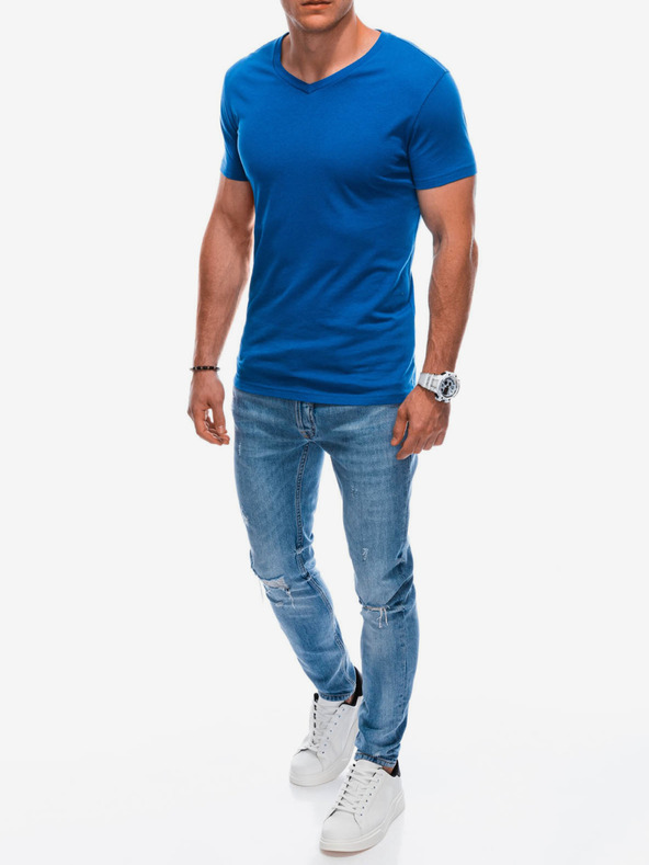 Edoti Blaues Herren Basic-T-Shirt Edoti