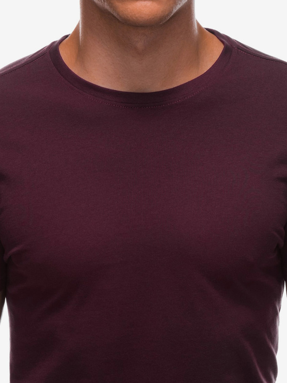 Edoti Burgunderfarbenes Herren-Basic-Shirt Edoti