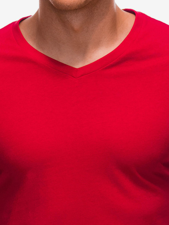 Edoti Rotes Herren Basic-T-Shirt Edoti
