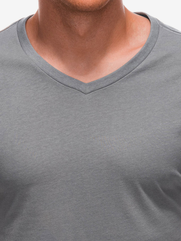 Edoti Dunkelgraues Herren Basic-T-Shirt Edoti