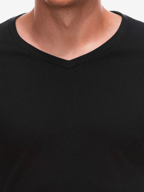 Edoti Schwarzes Herren-Basic-T-Shirt Edoti