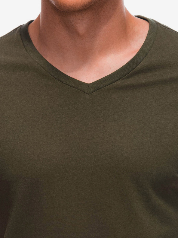 Edoti Khaki Herren Basic-T-Shirt Edoti