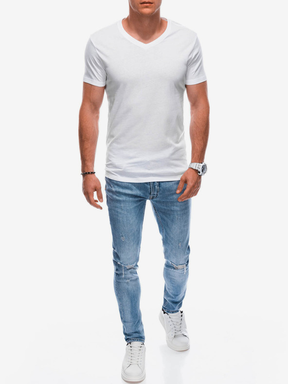Edoti Weißes Herren Basic-T-Shirt Edoti
