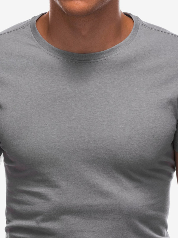 Edoti Graues Herren Basic-T-Shirt Edoti