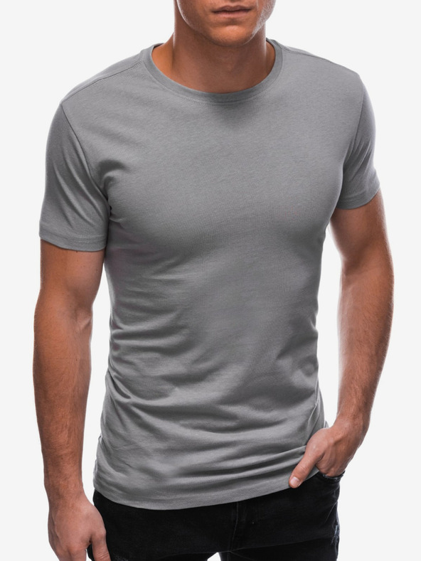 Edoti Graues Herren Basic-T-Shirt Edoti