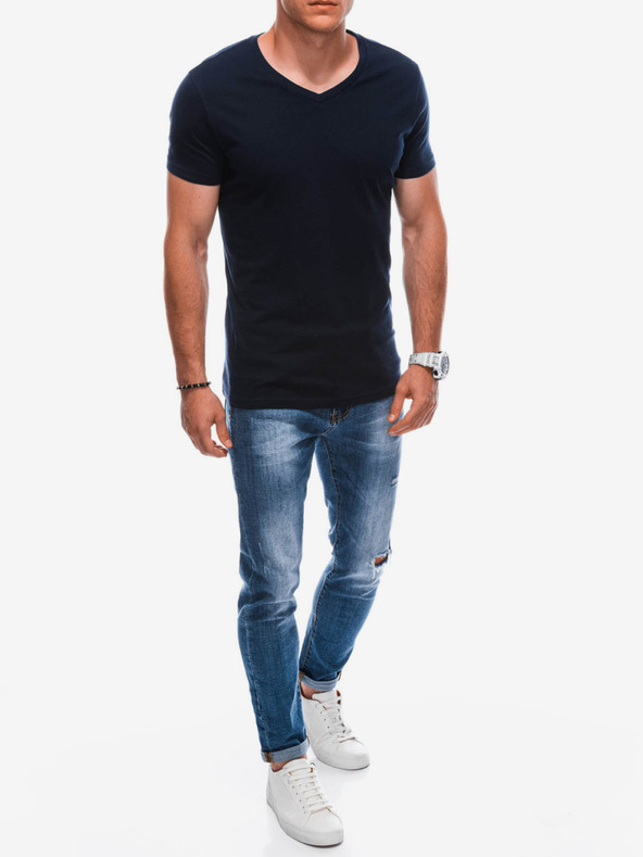 Edoti Dunkelblaues Herren-Basic-Shirt Edoti