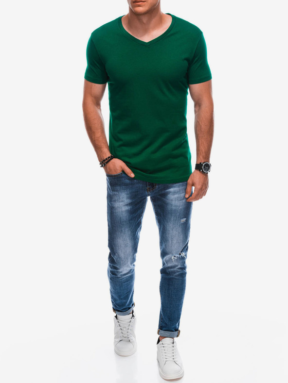 Edoti Grünes Herren-Basic-T-Shirt Edoti
