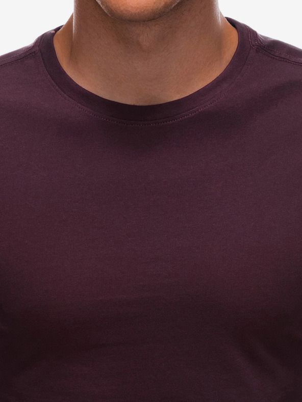 Edoti Burgunderfarbenes Herren-Basic-Shirt Edoti