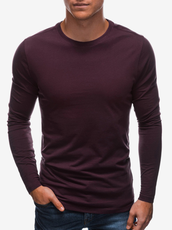 Edoti Burgunderfarbenes Herren-Basic-Shirt Edoti