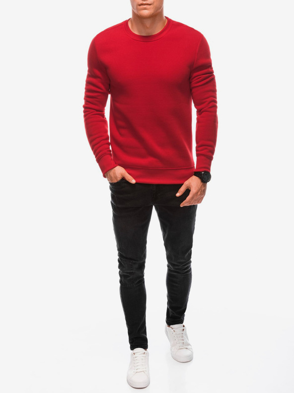 Edoti Rotes Herren-Basic-Sweatshirt Edoti