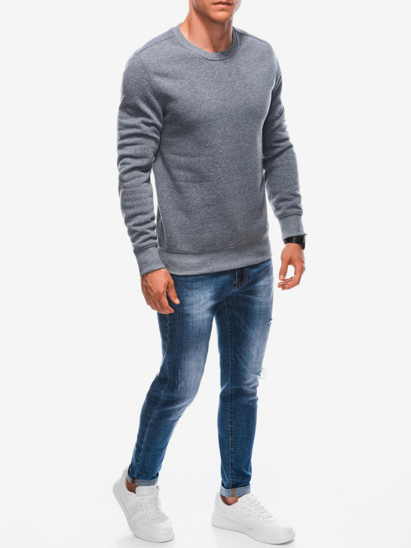 Edoti Graues Herren Basic-Sweatshirt Edoti
