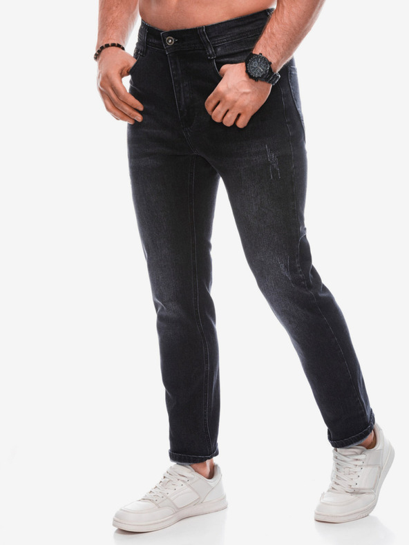 Edoti Schwarze Slim Fit Herrenjeans Edoti